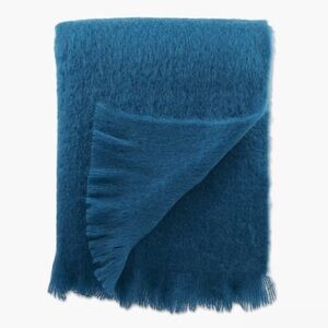 DWR Avoca Handweavers Cerulean Mohair Throw Blanket Large 56" x 72"